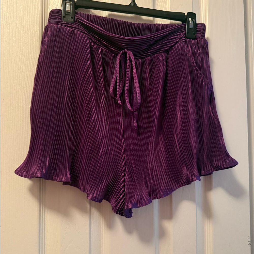 Purple Pleated Women's Shorts NWT